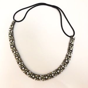 Zara crystal & pearl embellished elastic headband